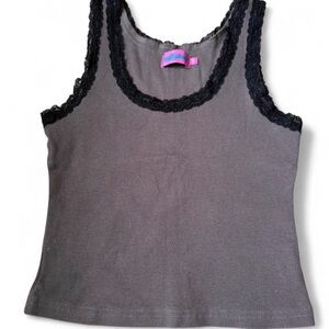 Edikted Brown And Black Lace Tank